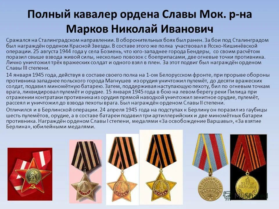 список полных кавалеров ордена славы