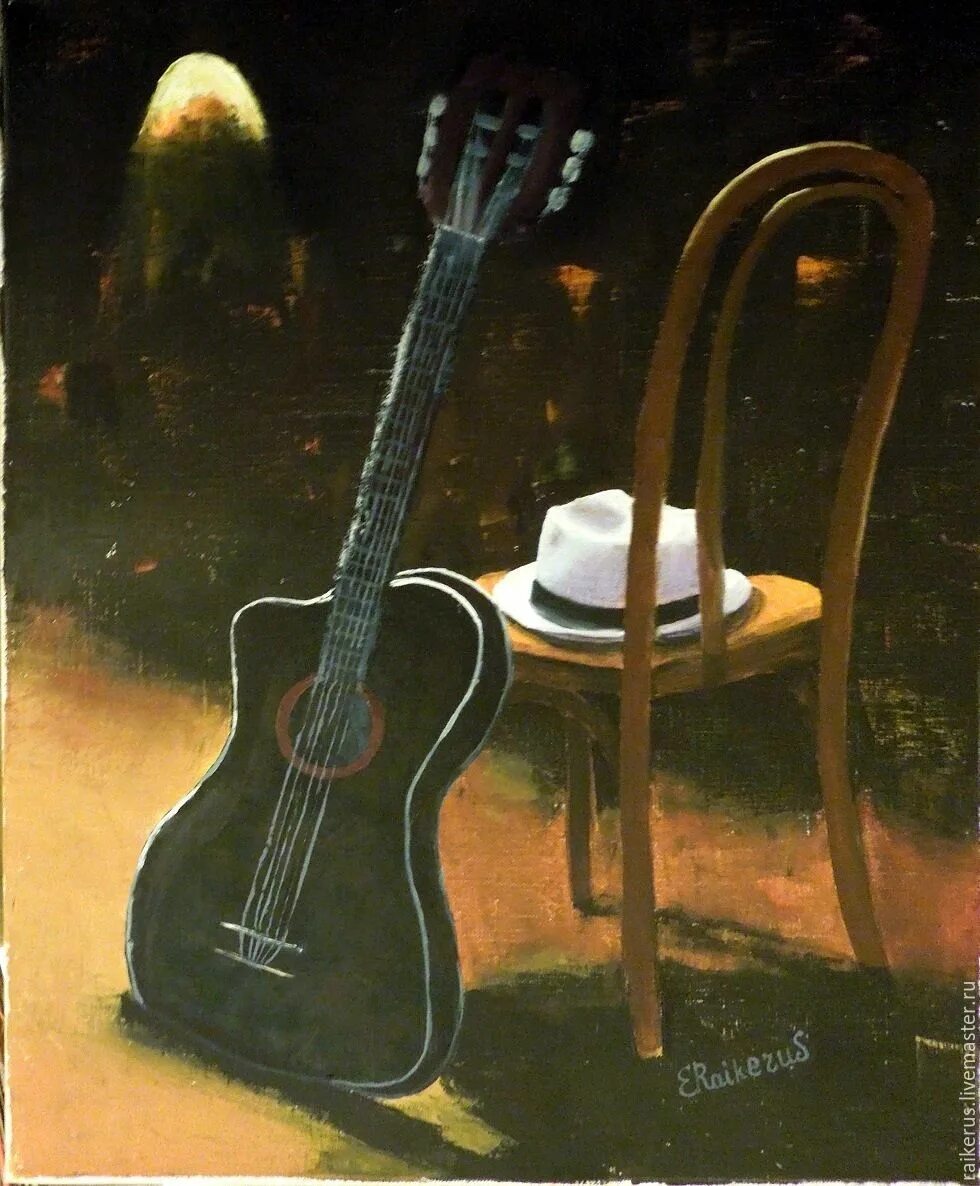 Музыка гитара и скрипка. Гитара в живописи. Натюрморт с гитарой. Гитара и шляпа. Натюрморт с музыкальными инструментами.