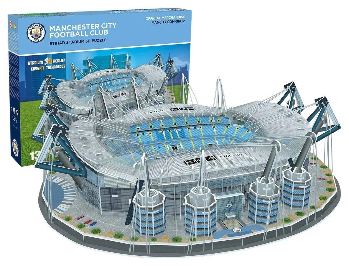 Стадион 3d. 3 Д пазл стадион Манчестер Сити. 3д пазл стадион Etihad Stadium.