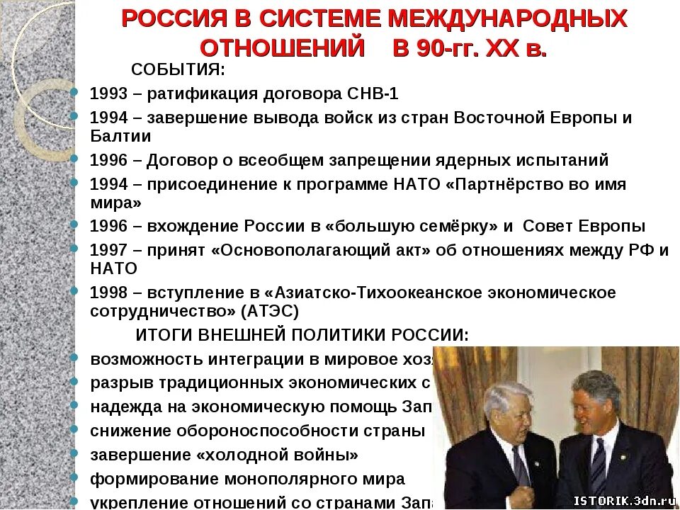 Внешнеполитические решения россии. Внешняя политика Ельцина 1991. Внешняя политика СССР В 90-Е годы. Внешняя политика России в 90. Внешняя политика при Ельцине 1991-1999.