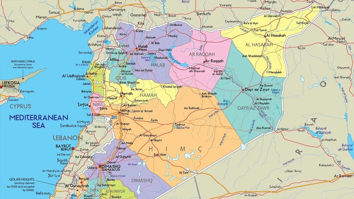Дамаск где находится страна. Административное деление Сирии. Карта Сирии с провинциями. Географическая карта Сирии. Физическая карта Сирии.