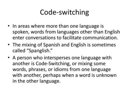 Code switching