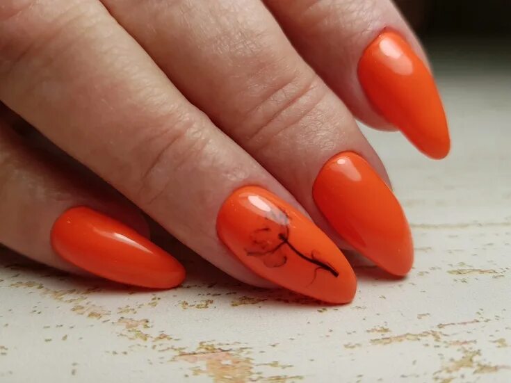 Pin on Nails Orange acrylic nails, Almond acrylic nails, Neon orange nails
