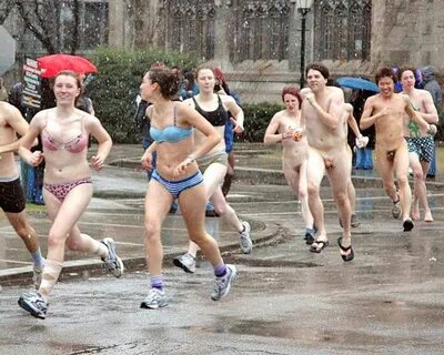 College naked run.