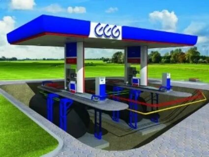 Заправочная станция стоит