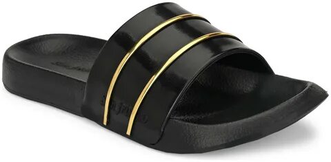 San Frissco Men Black Sliders - 1 Pair.