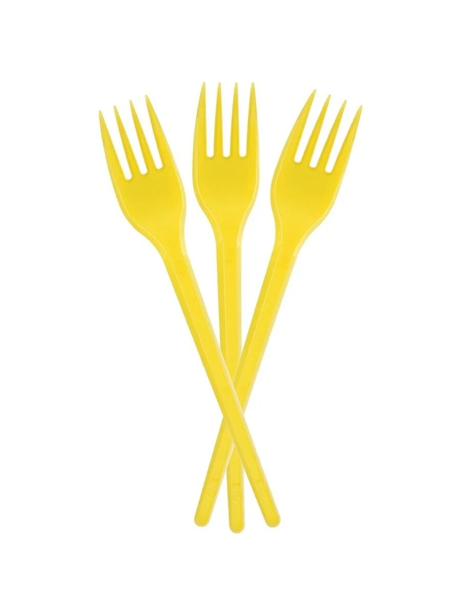 Желтая вилка. Вилка из желтого металла. Набор одноразовых вилок 6шт. Вилка, 165мм, желт. Вилки желтые однораз.