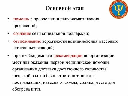 Этапы помощи