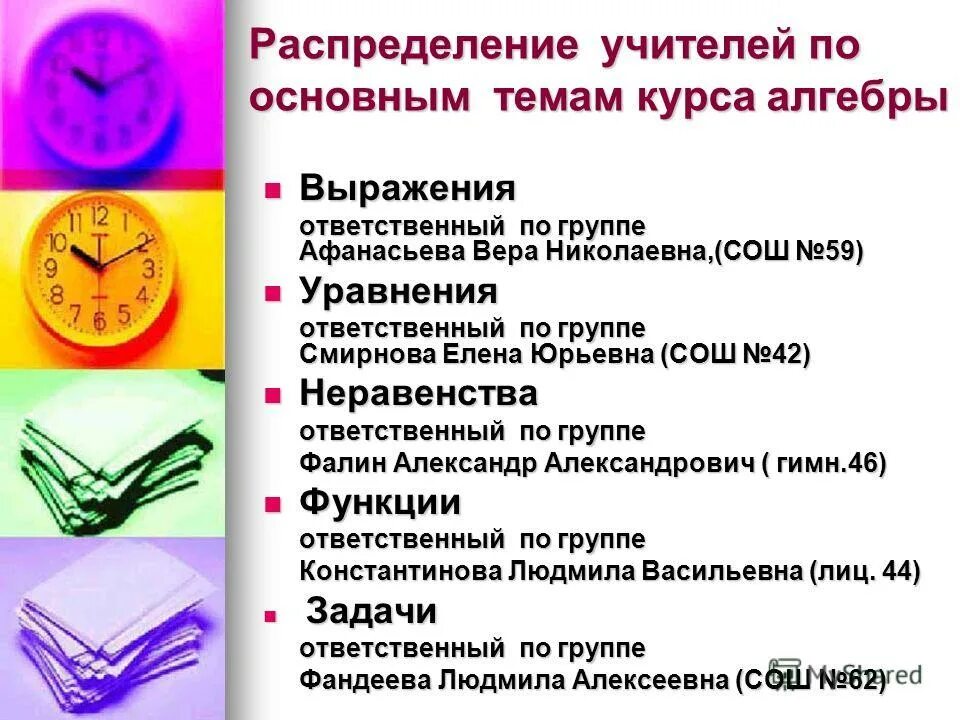 Название группы учителей