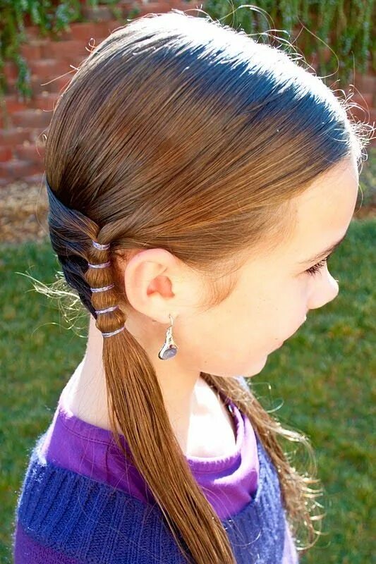 Прическа красивые хвостики для девочек Salmon / Light Coral Hand Tied School Girl Style Hair Bow on Etsy Girls hairstyl