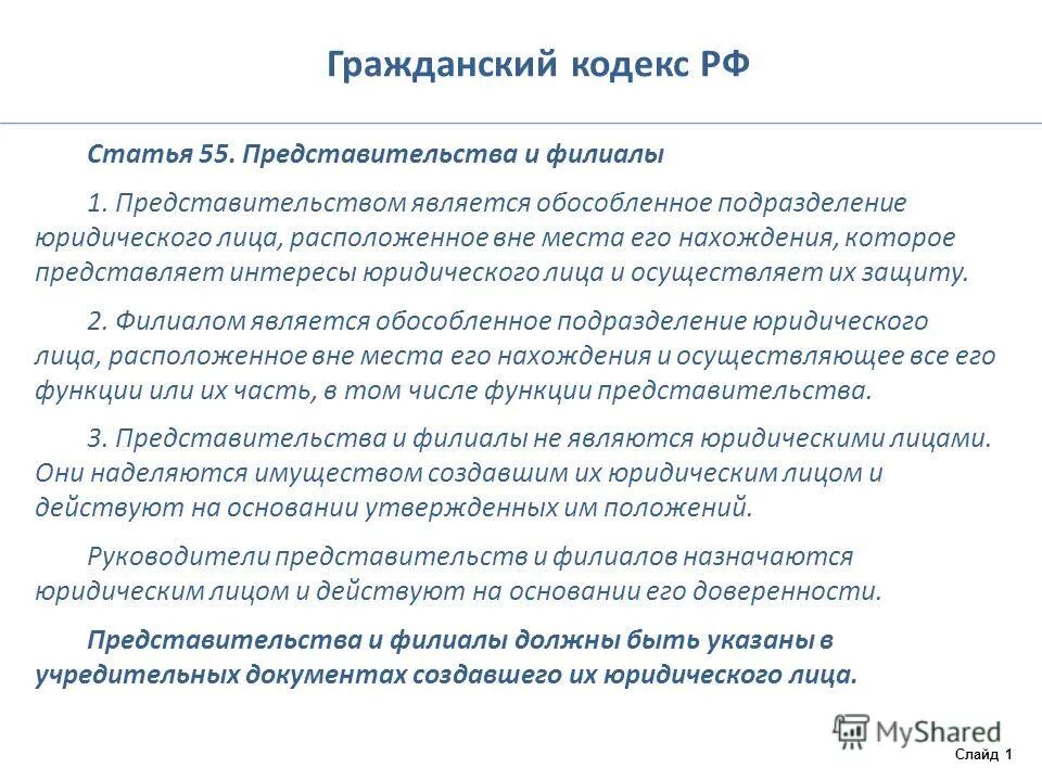 Филиалы и представительства российских организаций. Ст 55 ГК РФ. Филиал ГК РФ. Статьи гражданского кодекса. Филиалы и представительства юридических лиц.