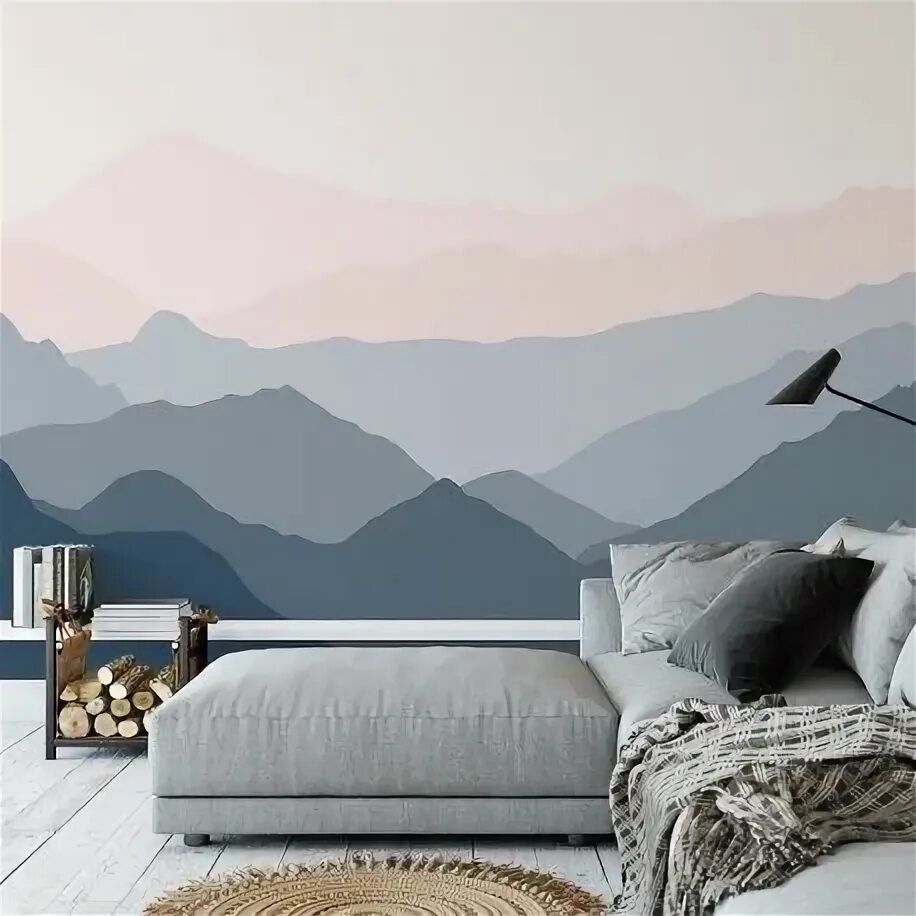 Peel and Stick Ombre Mountain Pine Trees Forest Scenery Nature Etsy Tree wallpap