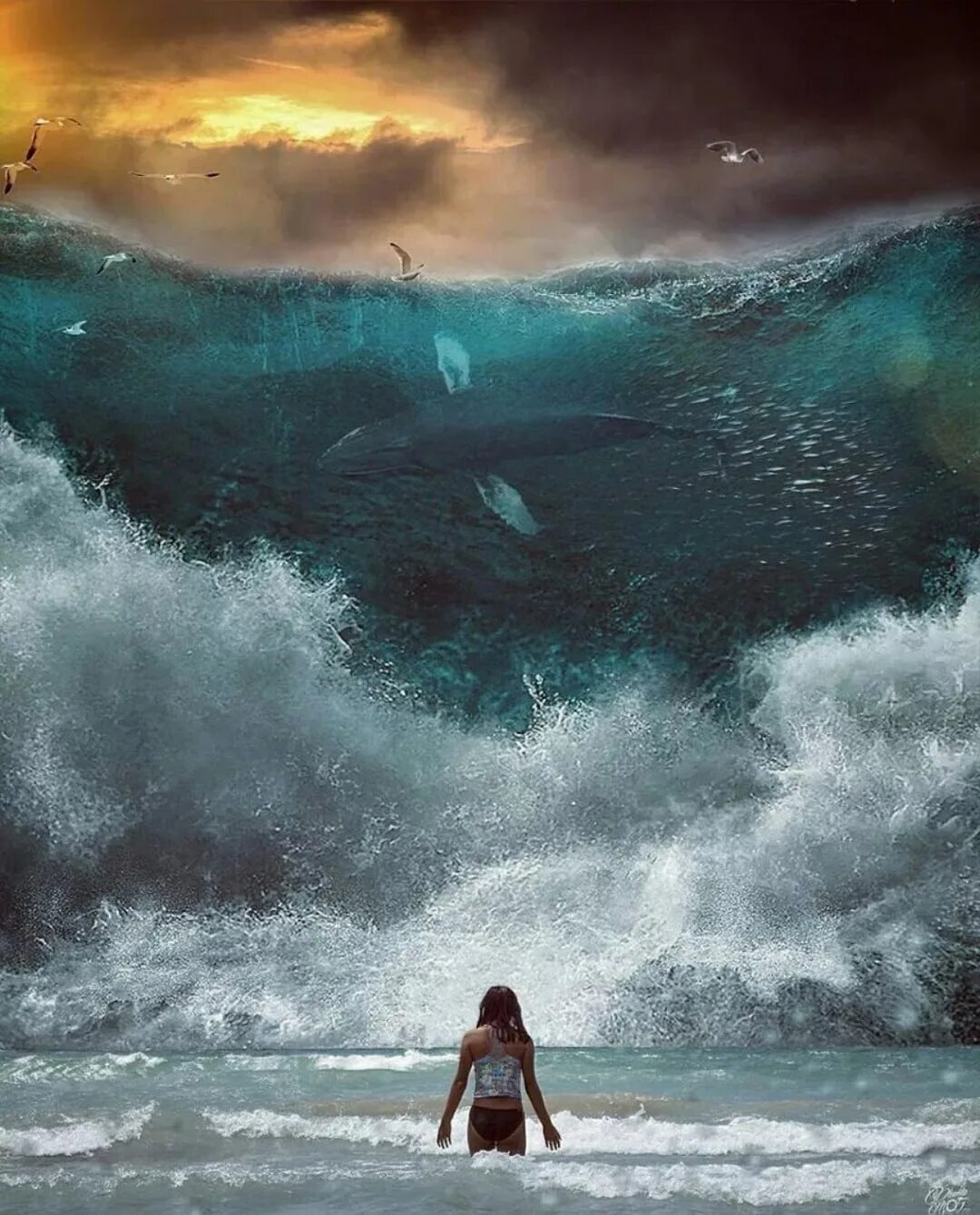 Море океан волны шторм ЦУНАМИ. Бушующее море. Огромные волны. Бушующий океан.