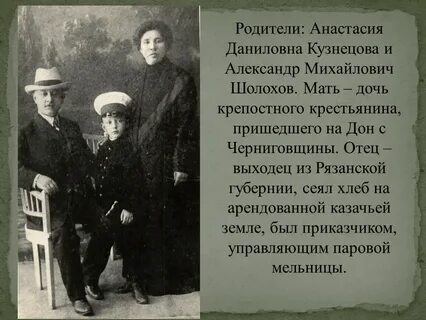 Семья м шолохова