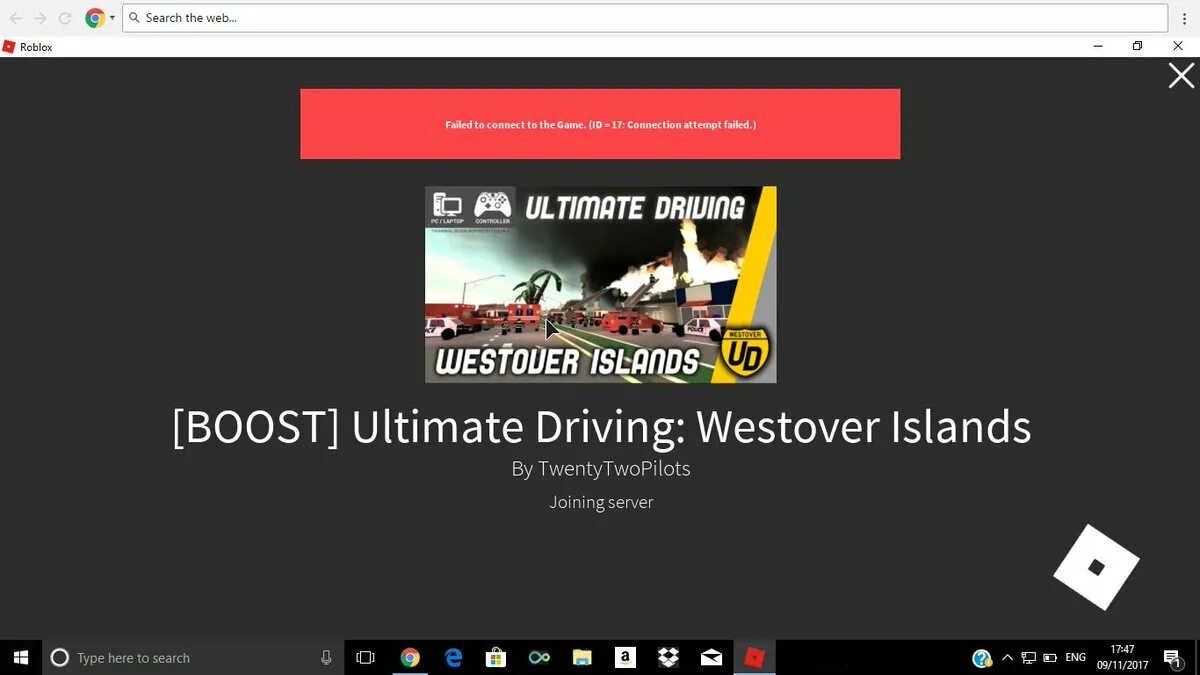 Failed to connect game id 17 roblox. Connection Error РОБЛОКС. Ошибка 17 РОБЛОКС. ID 17 Roblox. ID 17 connection attempt failed Roblox.