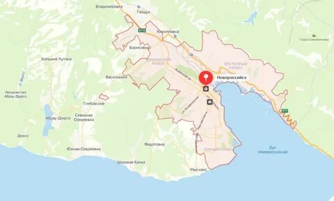 На карте новороссийск показать с городами