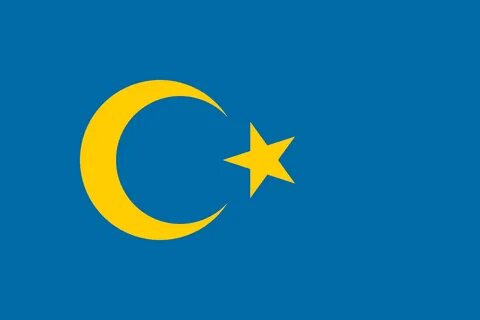 Флаг с полумесяцем синий