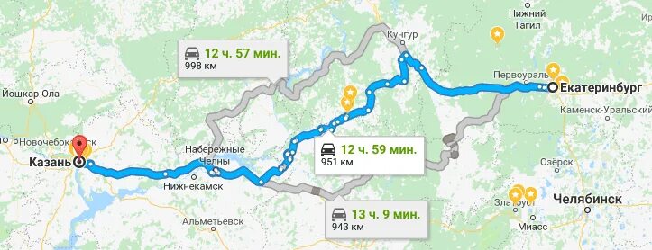 В каком направлении от уфы находится москва. Трассы Казань – Екатеринбург. Екатеринбург Казань маршрут на автомобиле. Маршрут Казань Екатеринбург на машине карта. Екатеринбург Казань карта автодороги.