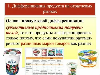 Виды продукции примеры