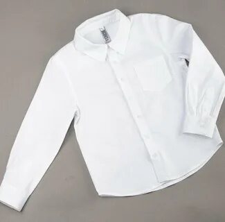 Рубашка для мальчика белая с длинным рукавом