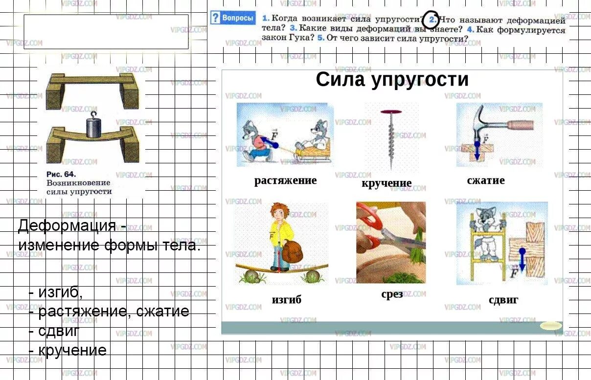 Виды деформации в физике 7 класс. Деформация физика 7 класс. что такое деформация в физике 7 класс. деформация тела физика 7 класс. сила деформации физика 7 класс.