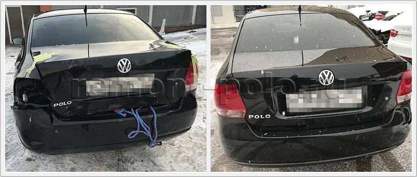 Установка оригинального хрома заднего бампера. - Volkswagen Polo Sedan, 1.6 л., 