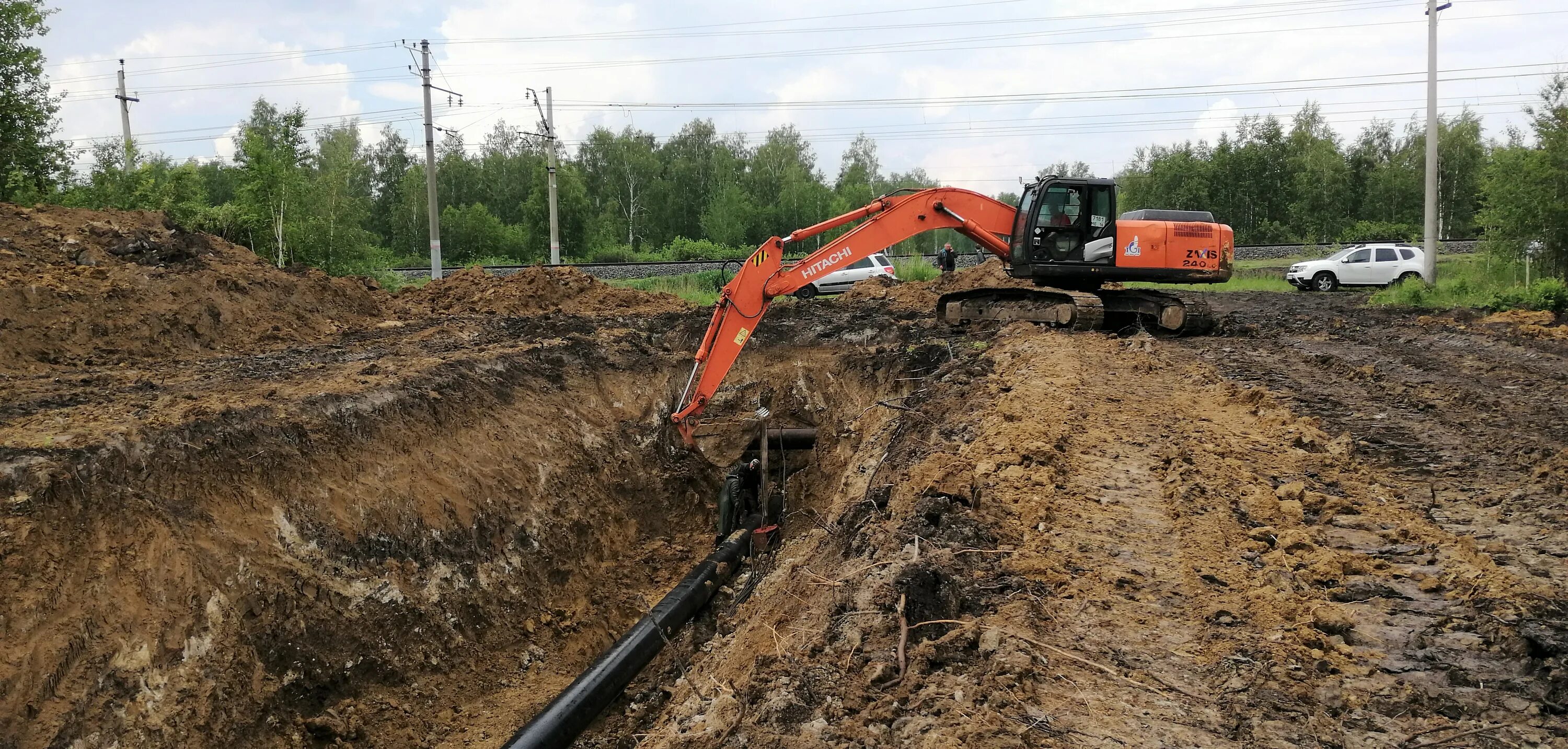 Газопровод. Строительство газопровода. Строят газопровод. Прокол ГНБ через железную дорогу.