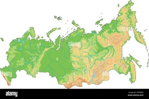 Физическая карта россии вектор