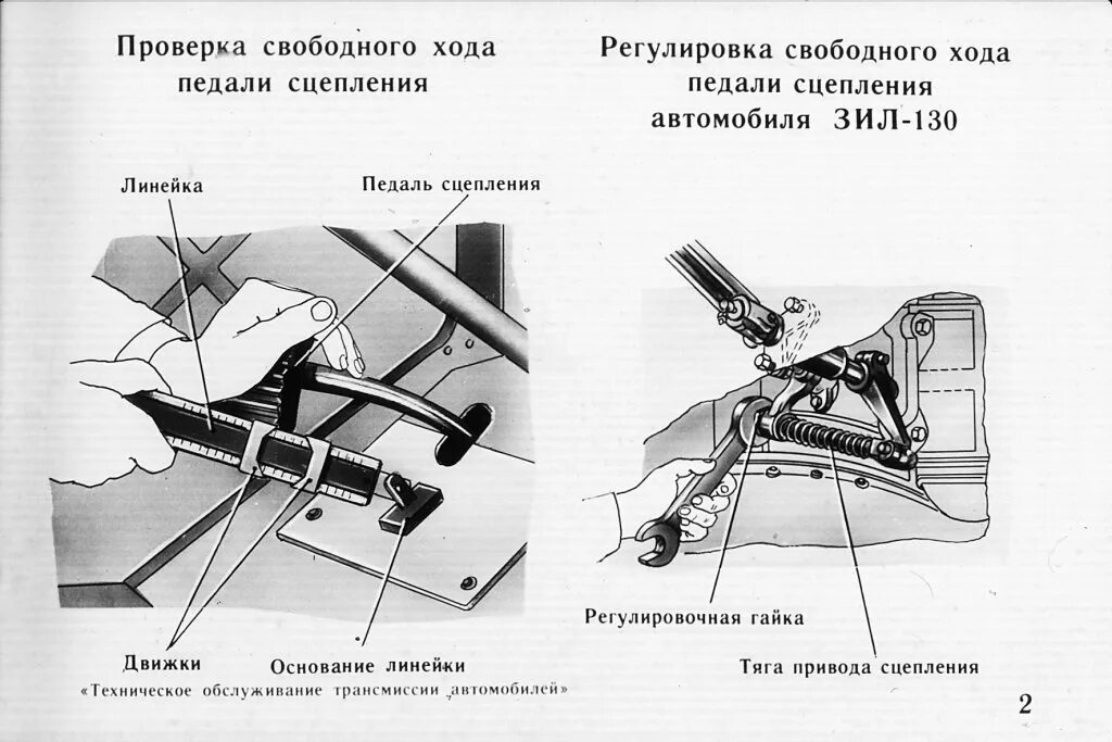 Как проверить сцепление на механике. ЗИЛ 130 отрегулировать Свободный ход сцепления. Замер свободного хода педали сцепления. Свободный ход педали сцепление Урал. Свободный ход педали тормоза ГАЗ 3307.