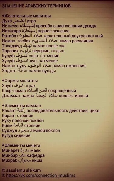 Что означает с арабского на русский. Важные мусульманские фразы. Арабские термины. Термины арабского языка. Фразы на арабском.