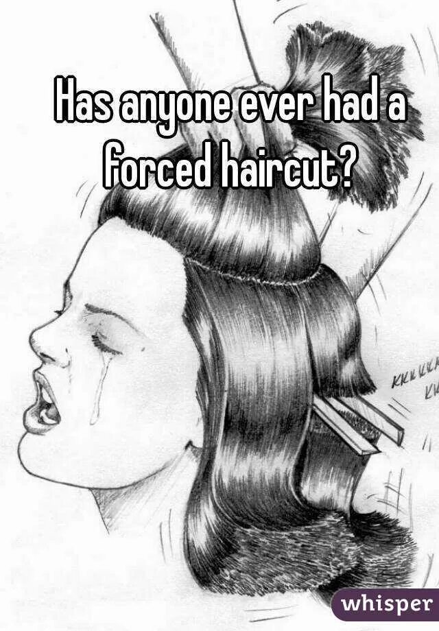 Forced head. Girl haircut forced.