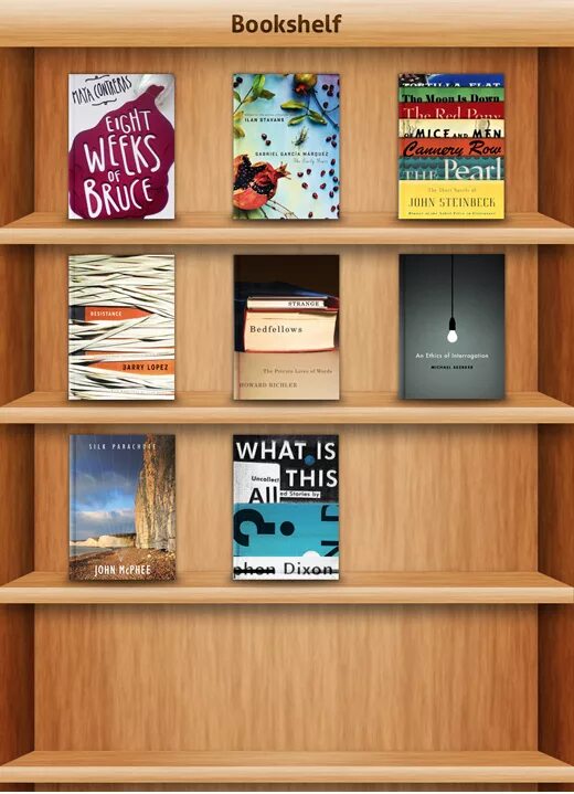 There is a book on the shelf