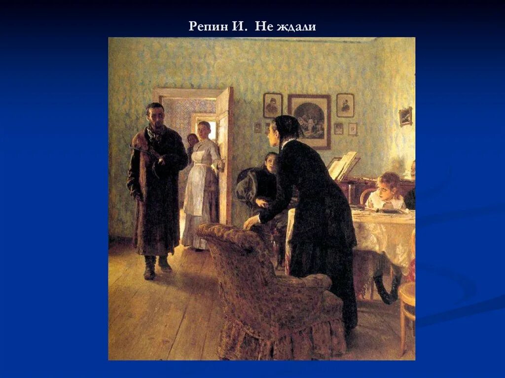 Не ждали обсуждай. «Не ждали» и.Репин (1884—1888). И Е Репин не ждали.