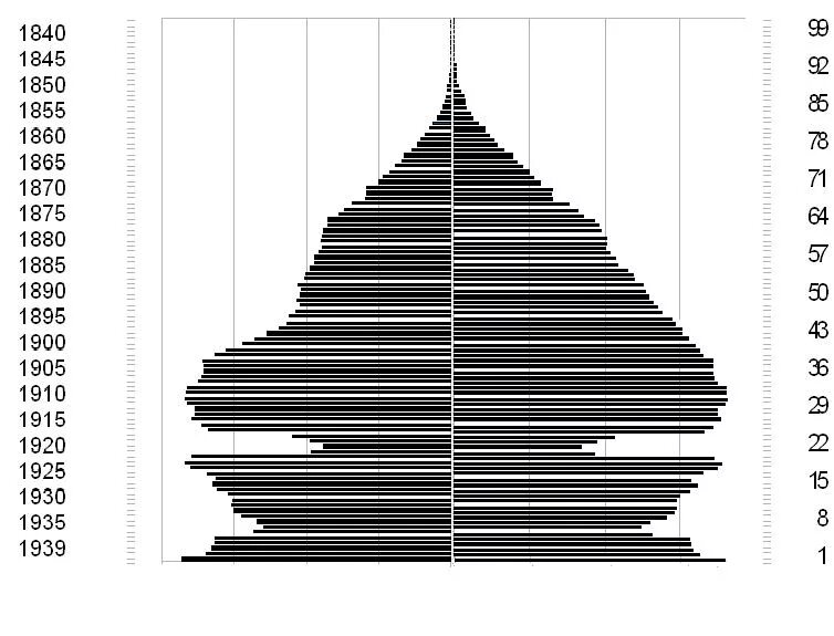Население германии 1939. Перепись 1939 возрастной состав.
