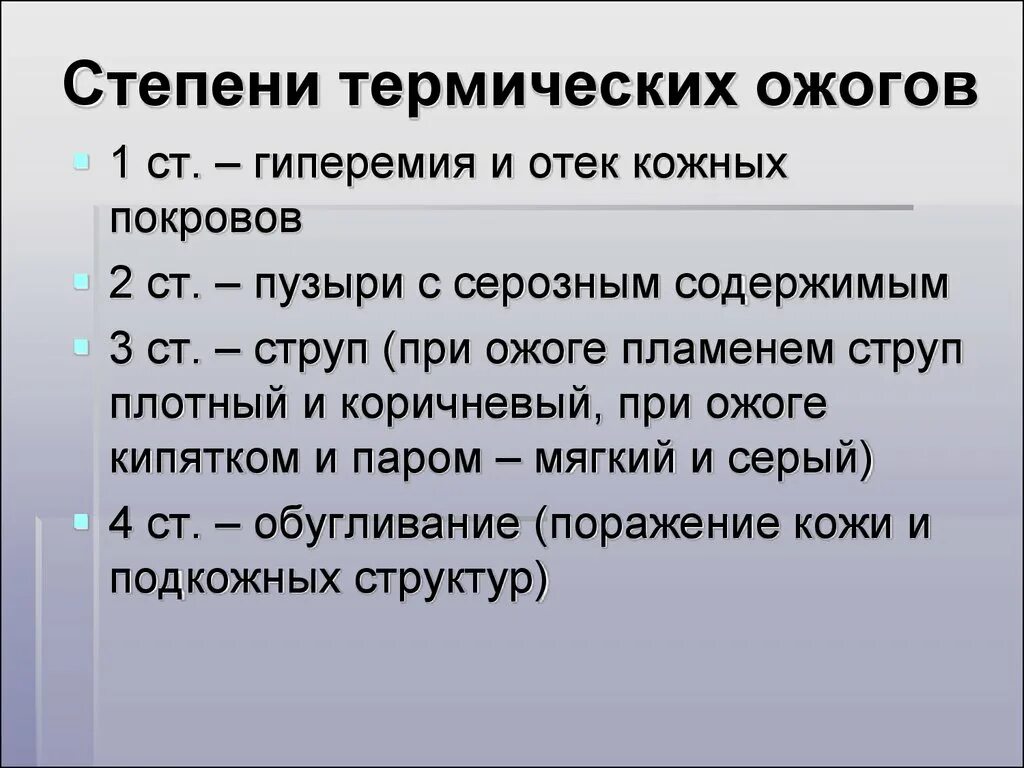 Какие степени термического. Характерный признак термического ожога 2 ст.:. Степени термических ожогов. Стадии термического ожога. 4 Степень термических ожогов.