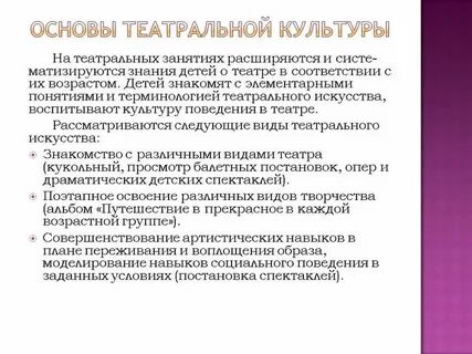 Основы театра
