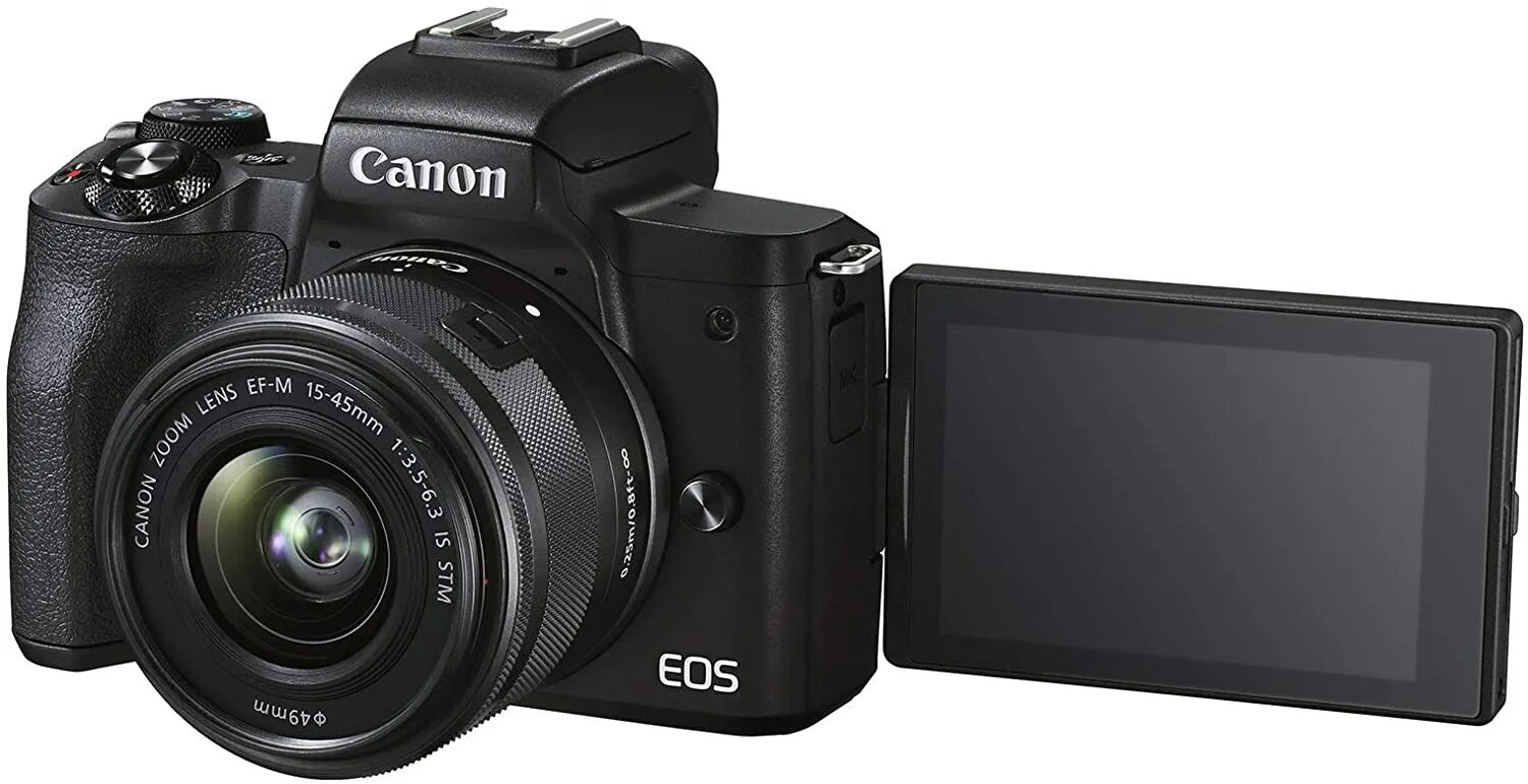 M50 ii. Фотоаппарат canon eos m50 kit черный. системная камера canon eos m50 mark ii kit 15-45mm is stm + 55-200mm b. canon eos m50 body black.