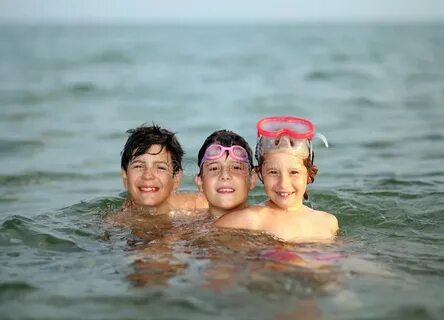 My brother and i swimming