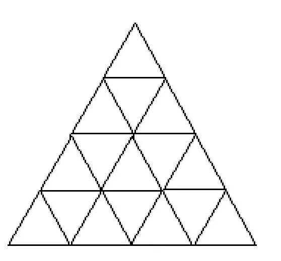 Из 9 треугольников 1. Тетрактис Пифагора. Треугольник доли. Треугольник из 9 треугольников. Треугольник разбитый на треугольники.