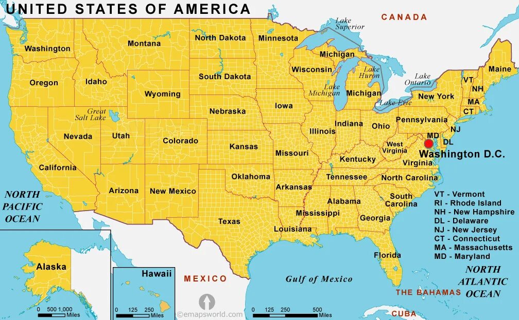 Балтимор на карте америки. Соединенные штаты Америки на карте по Штатам. Карта США со Штатами. Штат Вашингтон на карте Америки.