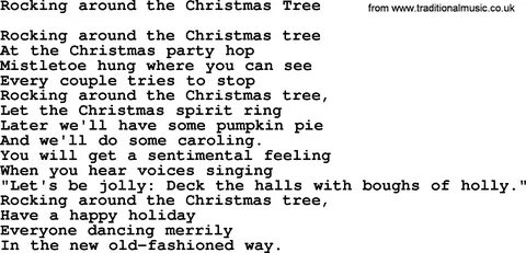 Lyrics For Rockin Around The Christmas Tree Printable