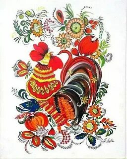 Петушок хохлома
