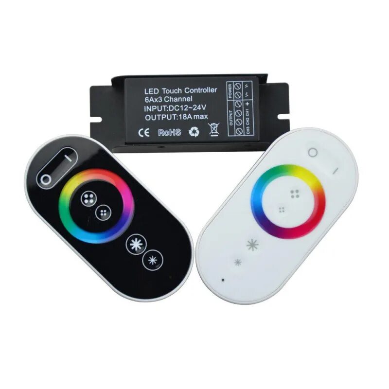 Touch controllers. Rgb контроллер touch 12-24v, 24a 144/288w. led controller dc12-24v 24a пульт. контроллер led-ленты rgb rf-пду 18a 12/24v (сенсорный пульт) 640000 оттенко. touch remote control rf433mh.