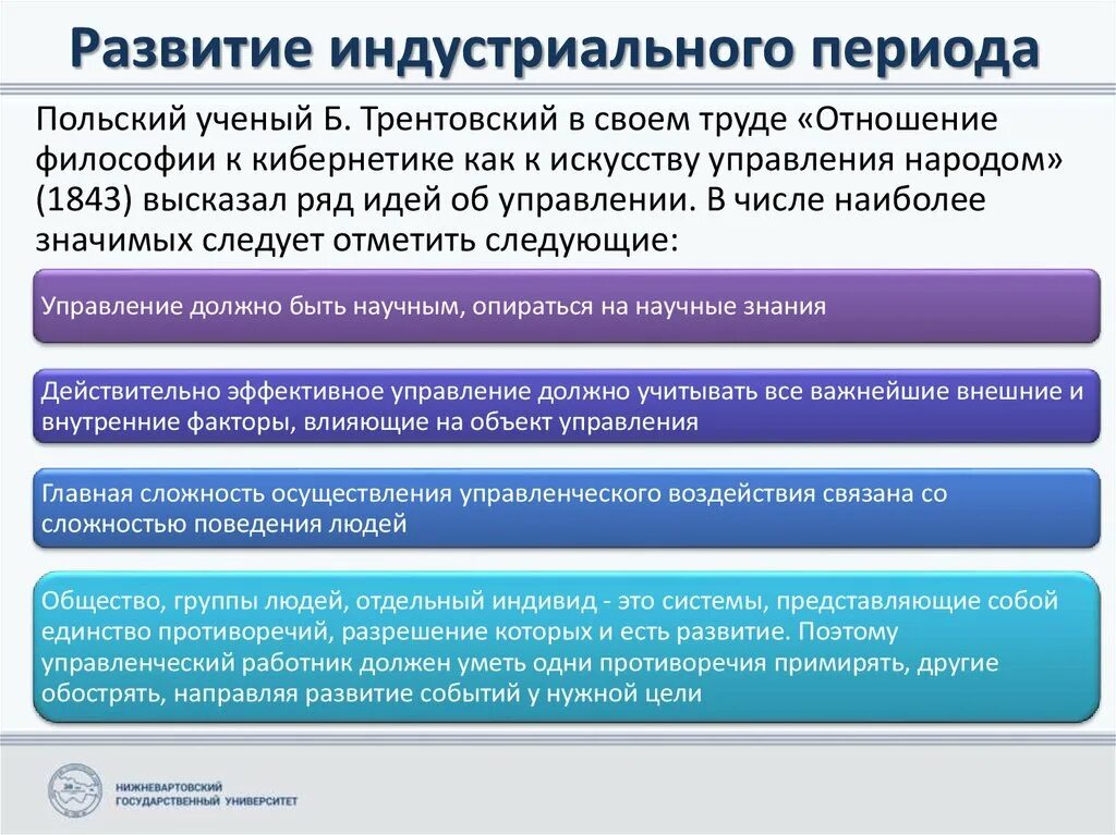 Индустриальный период менеджмента. Промышленная Эволюция. Индустриальный этап развития. Истоки управленческой мысли.