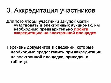 Аккредитация тендера