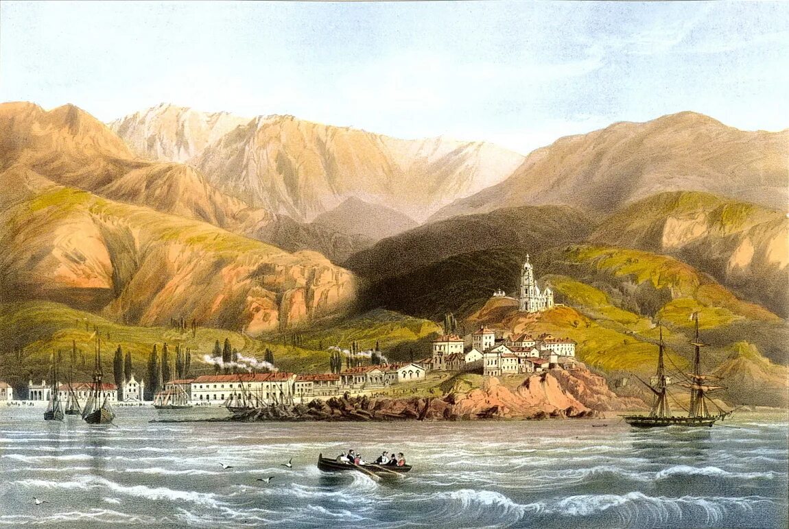 Крым Карло Боссоли 1856. Карло Боссоли пейзажи Крыма. Карло Боссоли и его Крым в 1840-1842 годах. Вид Ялты. Карло Боссоли.