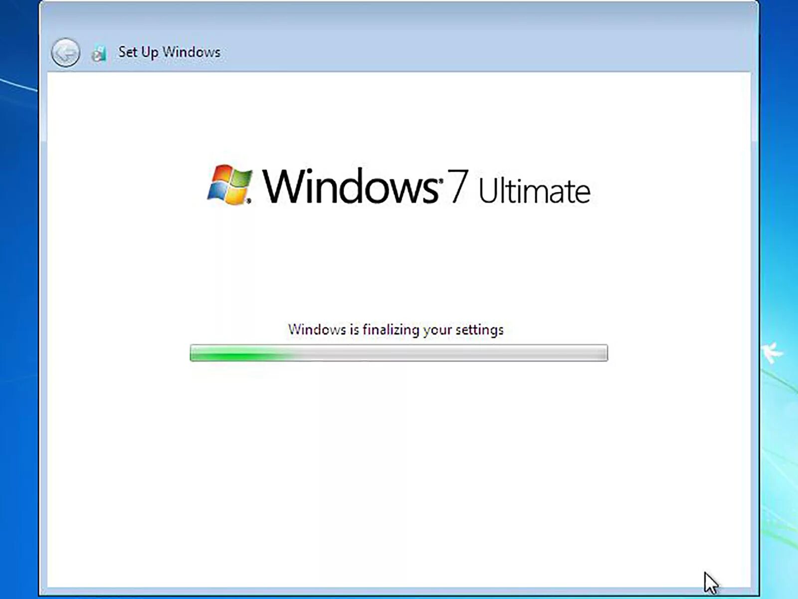 Installing windows 7