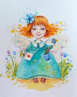 Детский акварельный рисунок