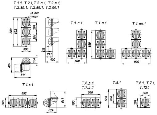 Габариты светофора т1. Габариты светофора т 1.2. Размер светофора т1 300. Т1 т2 т3 время