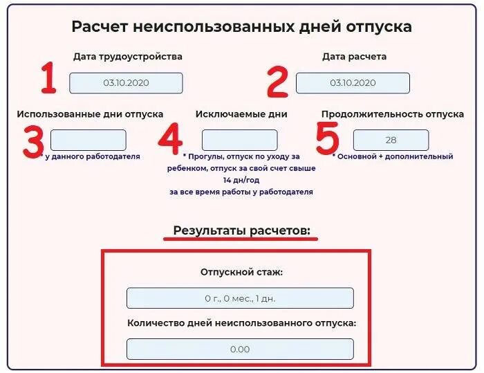 Отработал месяц как рассчитать отпуск. Калькулятор расчета компенсации отпуска при увольнении. Калькулятор расчета компенсации отпуска при увольнении 2020. Как рассчитать отпускные. Количество дней для расчета отпускных.